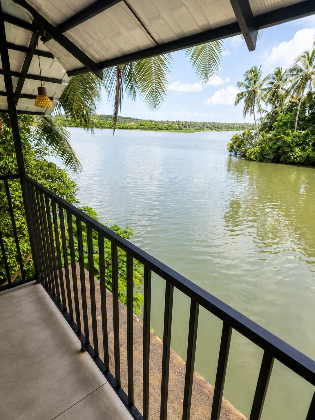 River Hut evening ambiance — Maleyam Homestay
