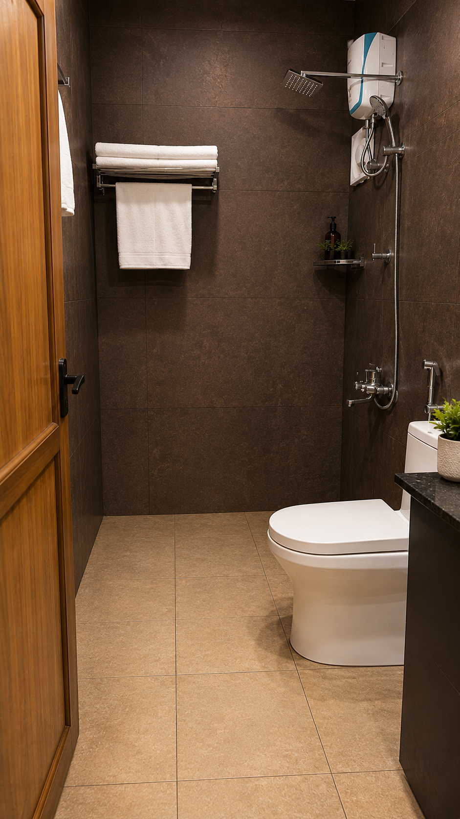 Balcony Room bathroom — Maleyam Homestay